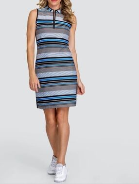 Tail Dee Dee Blue/Black Striped Sleeveless Golf‎ Activewear Dress Sz XL
